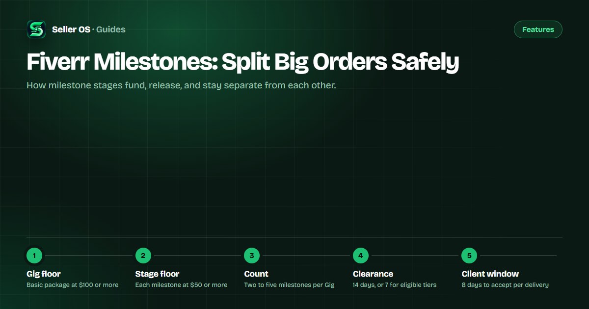 Three-stage milestone order showing funding, delivery, and clearance for each stage