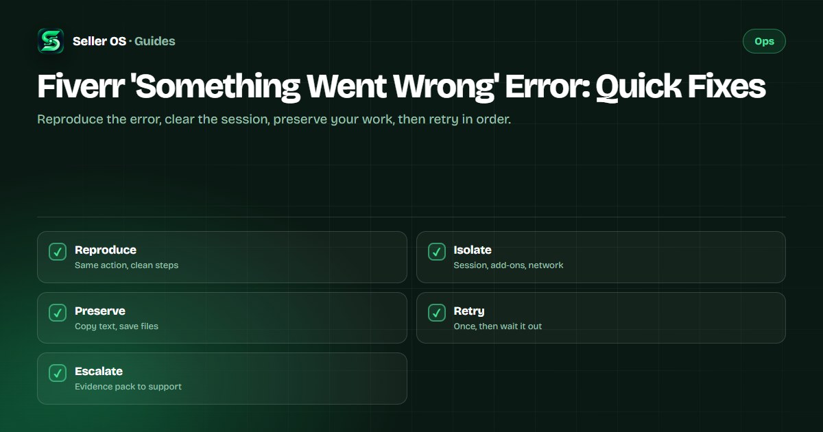Flowchart for fixing a vague platform error from reproduction through session reset to safe retry